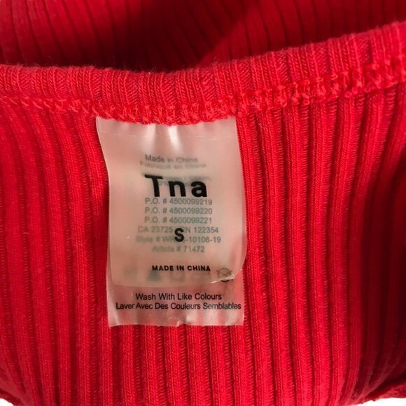ARITZIA TNA 90's Cosumel Ribbed Red Bodysuit Size  S - Picture 6 of 7